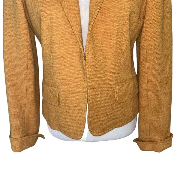J. Crew Vintage Pumpkin Squash Wool Tweed Cropped Blazer - 6 - Picture 5 of 12